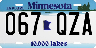 MN license plate 067QZA