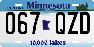 MN license plate 067QZD