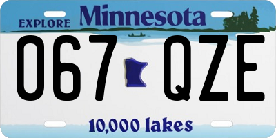 MN license plate 067QZE