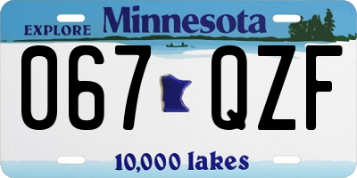 MN license plate 067QZF
