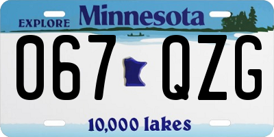 MN license plate 067QZG