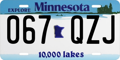 MN license plate 067QZJ