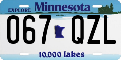 MN license plate 067QZL