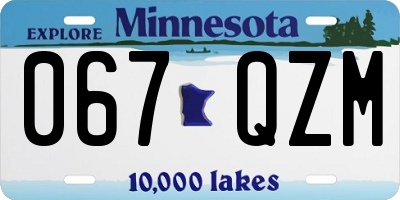 MN license plate 067QZM