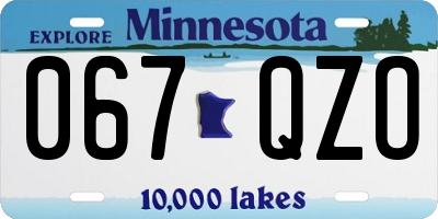 MN license plate 067QZO