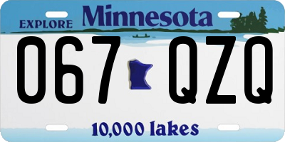 MN license plate 067QZQ