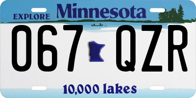 MN license plate 067QZR