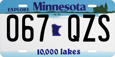 MN license plate 067QZS