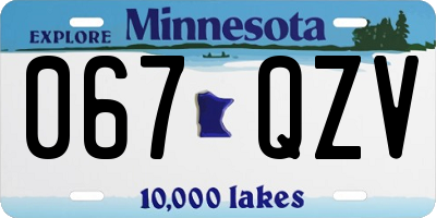 MN license plate 067QZV