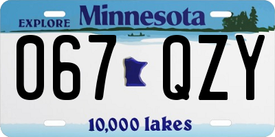 MN license plate 067QZY