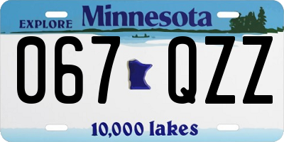 MN license plate 067QZZ