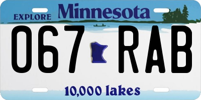 MN license plate 067RAB