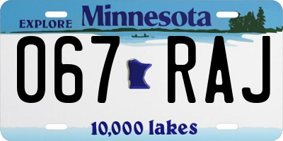 MN license plate 067RAJ