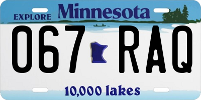 MN license plate 067RAQ