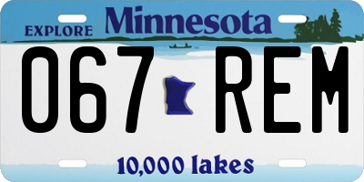 MN license plate 067REM