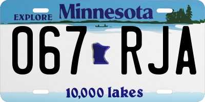 MN license plate 067RJA