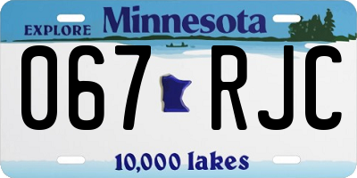 MN license plate 067RJC