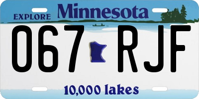 MN license plate 067RJF