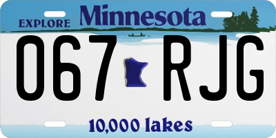MN license plate 067RJG