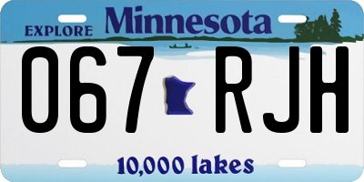 MN license plate 067RJH
