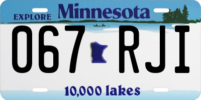 MN license plate 067RJI
