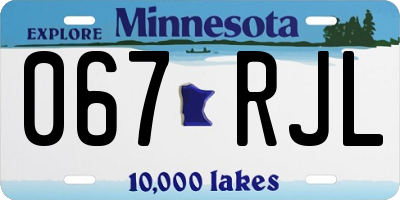 MN license plate 067RJL