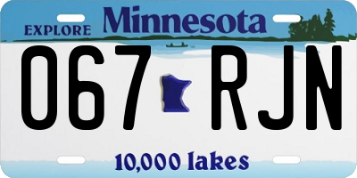 MN license plate 067RJN