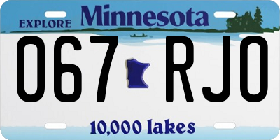 MN license plate 067RJO