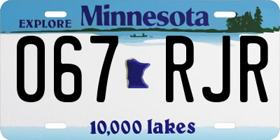 MN license plate 067RJR