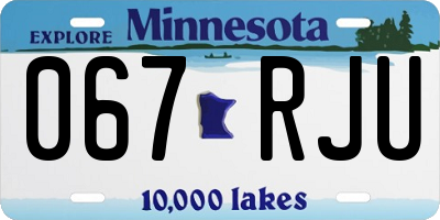 MN license plate 067RJU