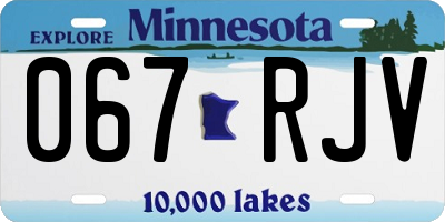 MN license plate 067RJV