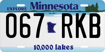 MN license plate 067RKB