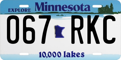 MN license plate 067RKC