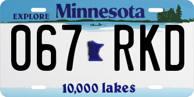 MN license plate 067RKD
