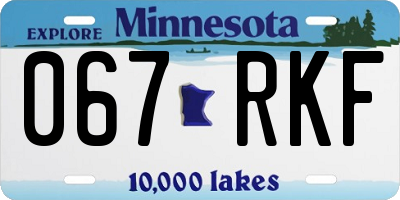 MN license plate 067RKF