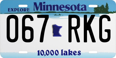MN license plate 067RKG