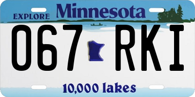 MN license plate 067RKI
