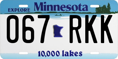 MN license plate 067RKK