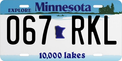 MN license plate 067RKL