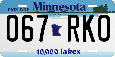 MN license plate 067RKO