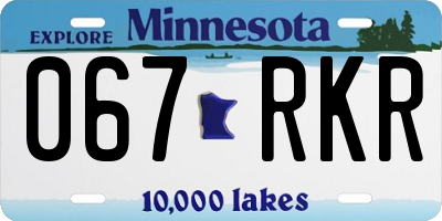 MN license plate 067RKR