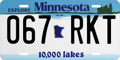 MN license plate 067RKT