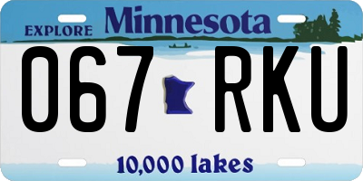 MN license plate 067RKU