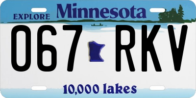 MN license plate 067RKV