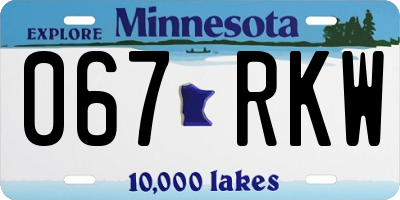 MN license plate 067RKW