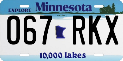 MN license plate 067RKX