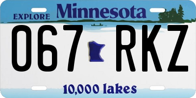 MN license plate 067RKZ