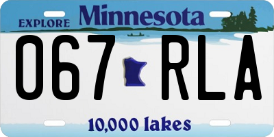 MN license plate 067RLA