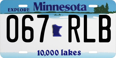 MN license plate 067RLB