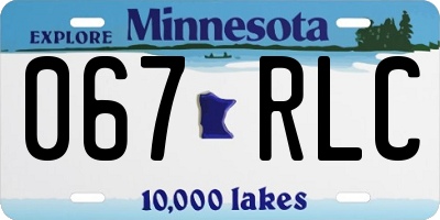 MN license plate 067RLC